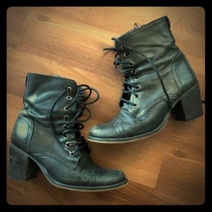 Steve Madden heeled combat style boots